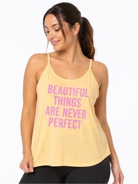 Torrid Super Soft Knit Size 1 Yellow Graphic Strappy Tank Top “Beautiful Thing